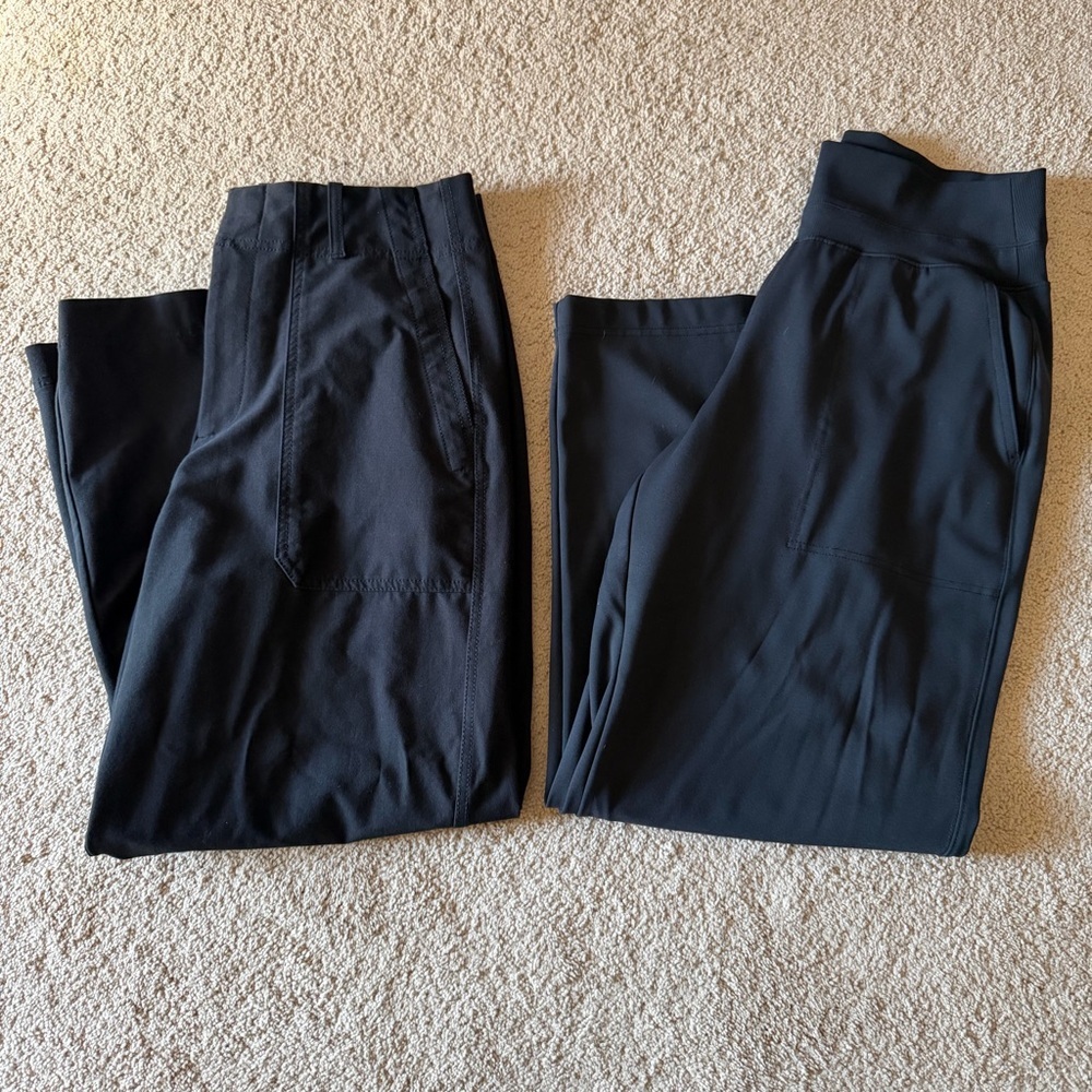 LIKE NEW Athleta Venice Straight Leg Pants & Skyline Barrel Leg Pants 10/P M/P